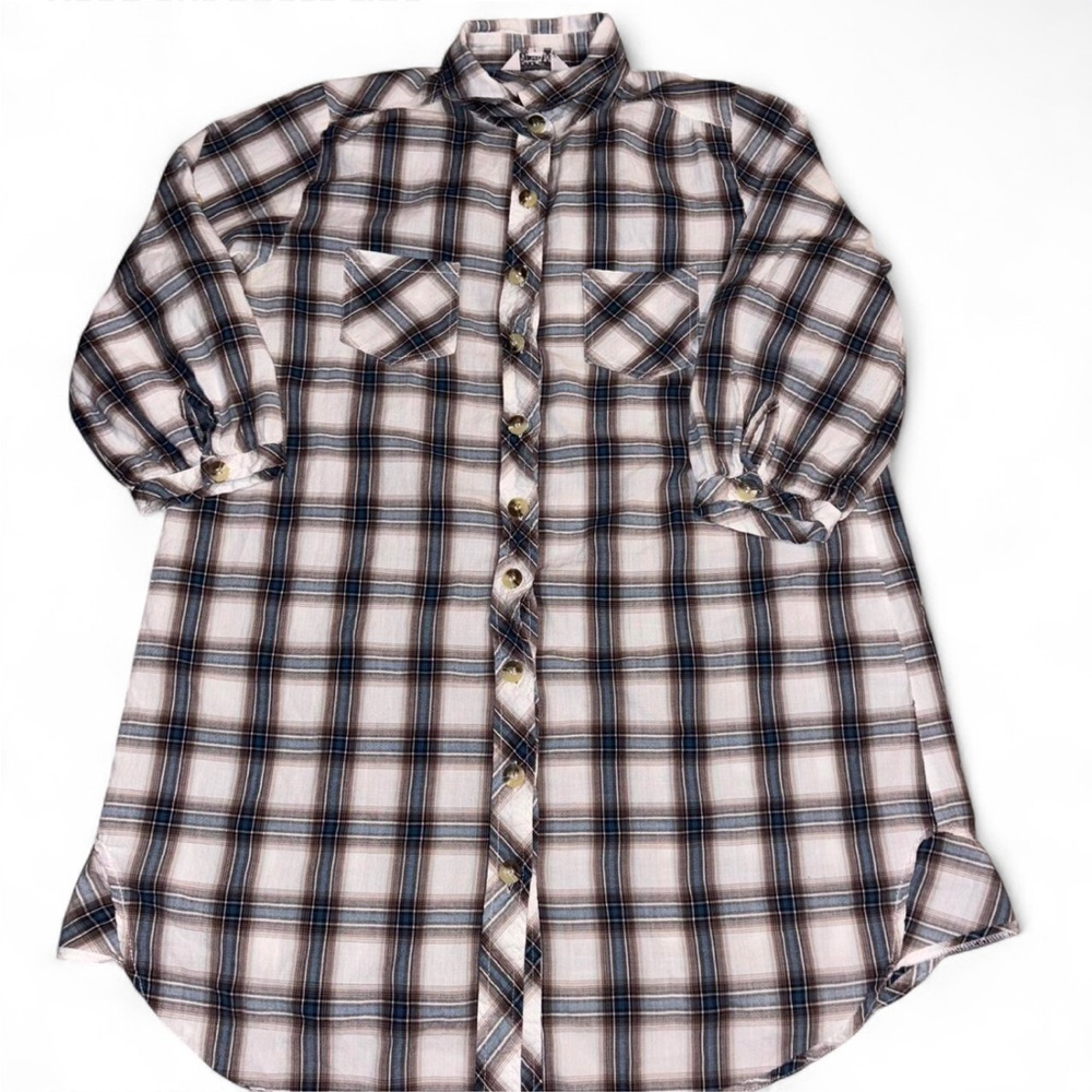 Tramp Blue and White Plaid Vintage Flannel